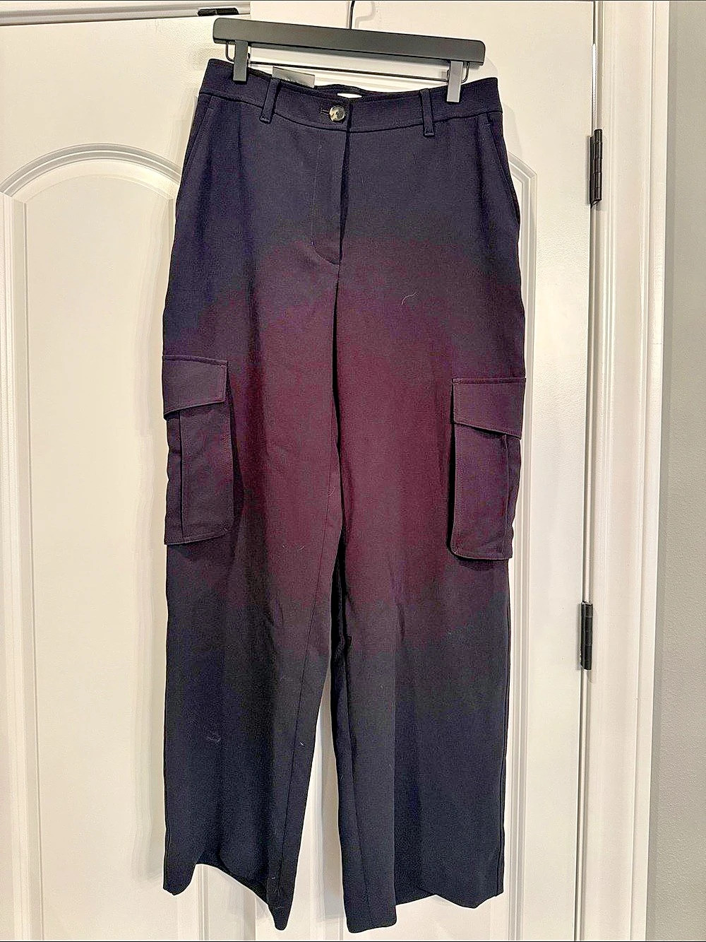Wilfred Bridger Cargo Pant Wide Leg Black Pants Size 10 NWT